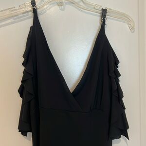Bebe open back black dress, Size S.
